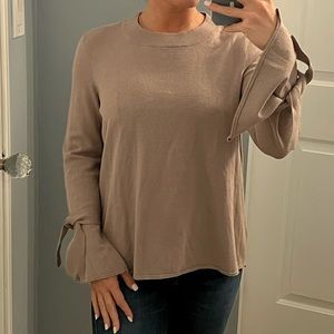 Philosophy Tan Pullover with Tie Sleeve